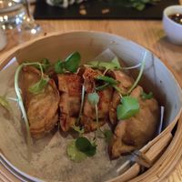 Their gyros, vegan sushi in the background at East  in Stockholm