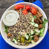 The sesame Street salad, swapped the seeds for seitan. at The Couch Tomato  in Manayunk