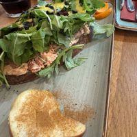 Mediteranean cream cheese toast on sourdough   at Rosenberg in Potsdam