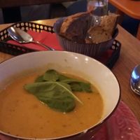 Sweet potato soup at Rosenberg in Potsdam