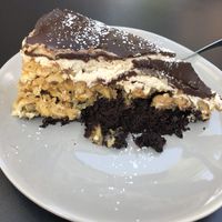 The Snickers Cake was extremely yummy, but I would recommend to share it with someone, since it was a little too sweet for my taste after a while :-) at Rosenberg in Potsdam