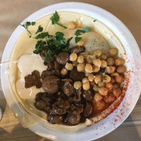 Hummus Givatayim with extra mushrooms  at Hummus Givatayim in Givatayim