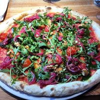Pizza with vegan cheese at Sitko Pizza & Bar in Tampere