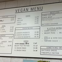 Menu at Shakey Shakey in Ramsgate