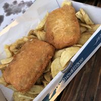 Whoop whoop vegan fish and chips  at Shakey Shakey in Ramsgate