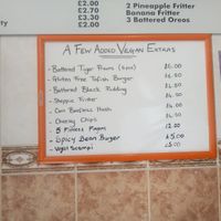 What a massive vegan choice..very tasty. Friendly staff..love it..will be coming back..omg battered Oreos!  at Shakey Shakey in Ramsgate