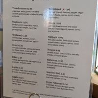 Menu at Tokyo in Chattanooga