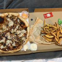 Bbq pizza and chips delivered  #Veganuary at Rad Rabbit in Chiang Mai