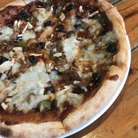 BBQ jackfruit pizza (large, thick crust), so delicious  at Rad Rabbit in Chiang Mai