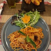 Spaghetti and meatballs at Rad Rabbit in Chiang Mai