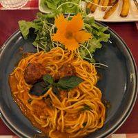 Veatballs pasta at Rad Rabbit in Chiang Mai