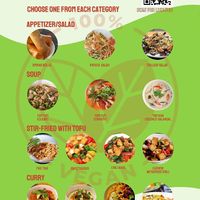 The menu for the cooking class  at Rad Rabbit in Chiang Mai