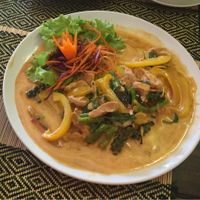 I ordered the Spicy Thai dish,  it was delicious,  great flavors!  The spicy cauliflower wings were also very good. at Rad Rabbit in Chiang Mai