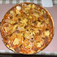 Large, vegan Hawaiian pizza  at Rad Rabbit in Chiang Mai