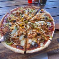 Delicious BBQ Jackfruit Spicy pizza!  at Rad Rabbit in Chiang Mai