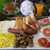 Vegan breakfast set B with extra cheese at Rad Rabbit in Chiang Mai