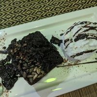 Vegan brownie and coconut ice cream at Rad Rabbit in Chiang Mai