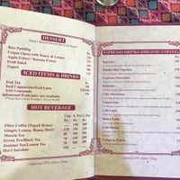 menu page 7-8 at Rabsel Garden Cafe at Shechen Monastery in Kathmandu