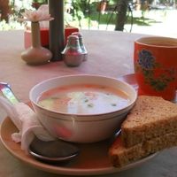 Thai soup (well, not really like in Thailand...) at Rabsel Garden Cafe at Shechen Monastery in Kathmandu