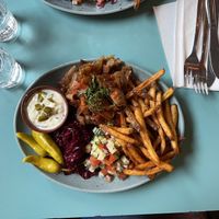 Vegan kebab plate  at Falloumi in Stockholm