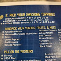 Menu at Ultimate California Pizza in Myrtle Beach