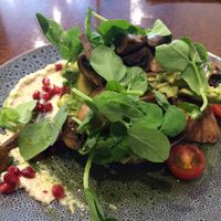 Avo toast with mushroom at The Grazing Goat Cafe in Mackay
