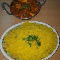 Paneer and pilau rice  at Jai Durga Mahal in North West London
