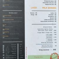 Drinks menu  at Rainbow Cafe in Ella