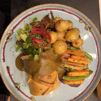 Jackfruit wellington with roast potatoes and grilled veggies  #Veganuary at Rainbow Cafe in Ella