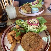 Vegan Burger   at Rainbow Cafe in Ella