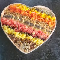 Smoothie bowl. What a treat for the eyes. at Rainbow Cafe in Ella