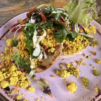 Scrambled tofu bagel  at Rainbow Cafe in Ella