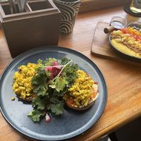 Scrambled tofu bagel  at Rainbow Cafe in Ella