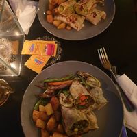 Pesto Burrito & Avocado Burrito at Rainbow Cafe in Ella