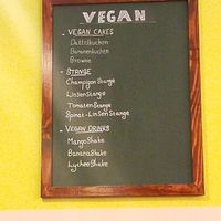 :) Nice sign at Veggie & Vega - Restaurant in Berlin