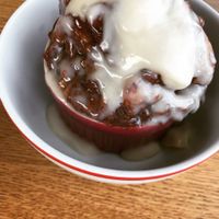 Cinnamon roll bread pudding  at Willamette Market & Deli in Colorado Springs