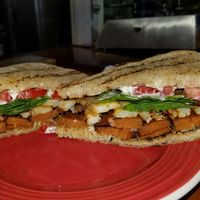 herbivorous butcher smoked sausage sandwich at Willamette Market & Deli in Colorado Springs