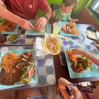 All vegan food ordered: Molé, potato tacos, vegan enchiladas, guacamole, salsa.  at Maria's Buena Cocina in Highland