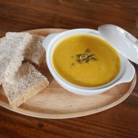 Pumpkin soup at Malamute Coffee in Pattaya