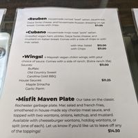 Page 1 of menú at Misfit Doughnuts & Treats in Rochester