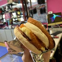 Vegan breakfast sandwich  at Misfit Doughnuts & Treats in Rochester
