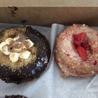 S'mores and strawberry shortcake donuts at Misfit Doughnuts & Treats in Rochester
