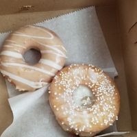 Orange white chocolate and snickerdoodle at Misfit Doughnuts & Treats in Rochester
