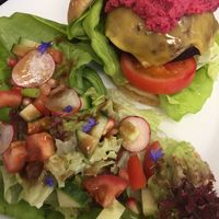 beetroot burger at 143V in Cork