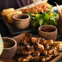 Skewers (satay, tempeh & mushroom) at Kismet Restaurant & Lounge in Ubud