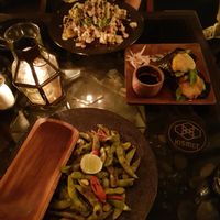 Edamame, sushi and the goats cheese & beetroot salad at Kismet Restaurant & Lounge in Ubud