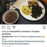 mixed seaweed, corn and pineapple salad, sweet potatoes and rice. at Canteen by Plants in Taipei