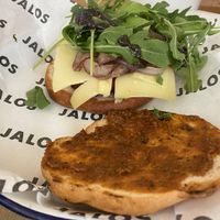 vegan hamburger   at Jalos in Zaragoza