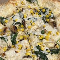 Garlic Rub, Olive Oil, Salt & Pepper, Roasted Garlic, Roasted Corn & Spinach w/ Vegan Cheese at Mod Pizza in Hillsboro