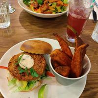 Tempeh burger and tempeh salad at Liberty Grill in Cork